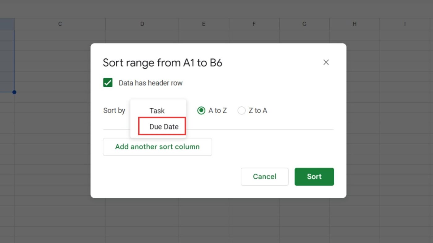 Due Date: how to organize due dates in google sheets