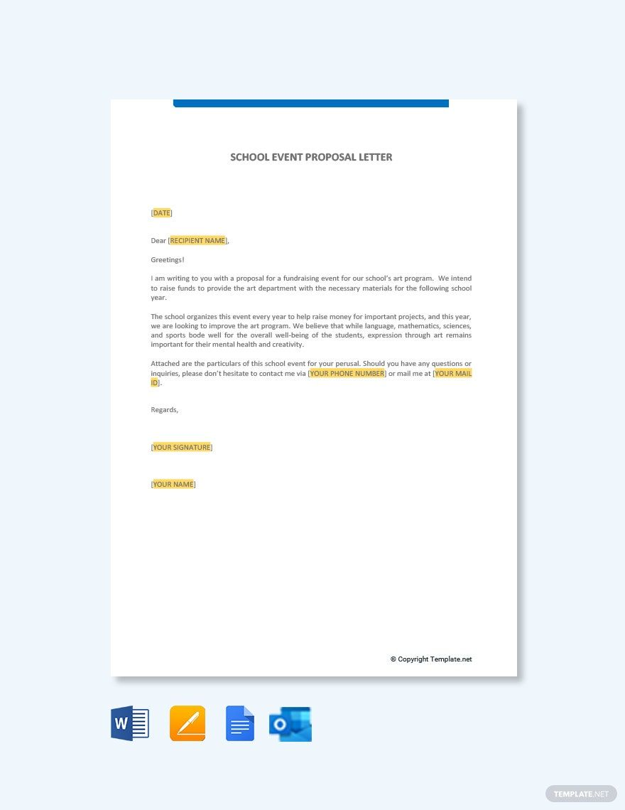 School Event Proposal Letter Template 