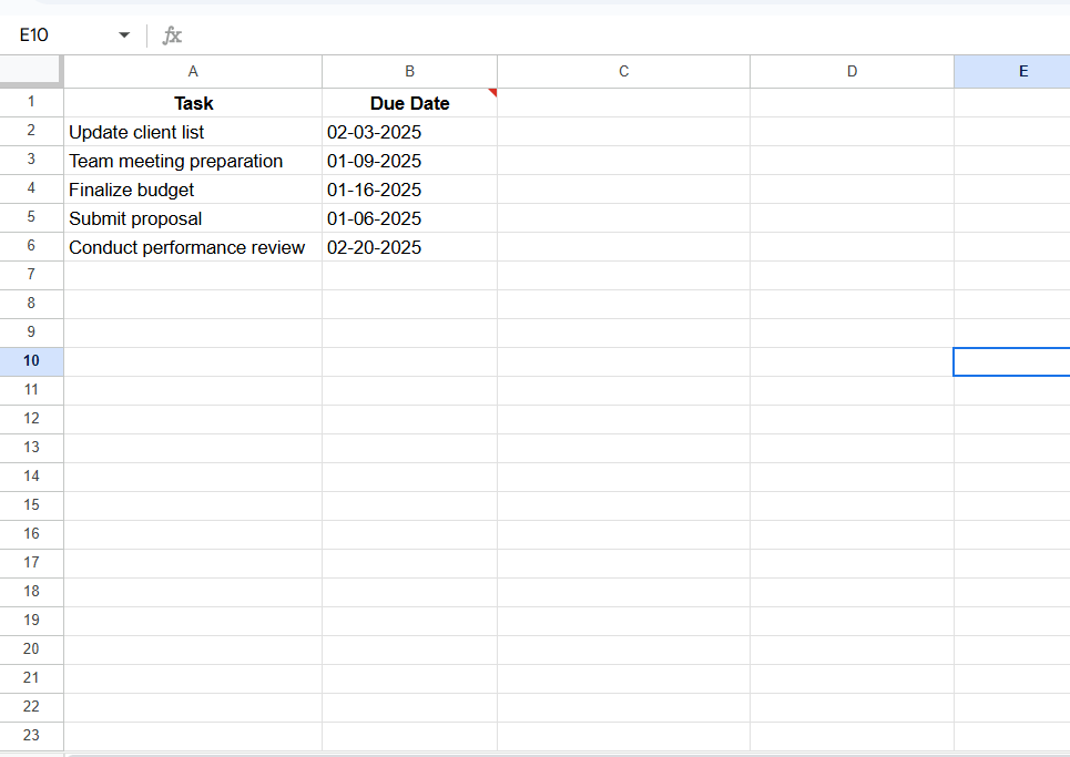 Data Validation Rules