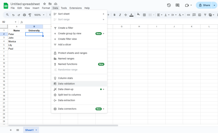 How to Add a Drop Down List in Google Sheets | ClickUp