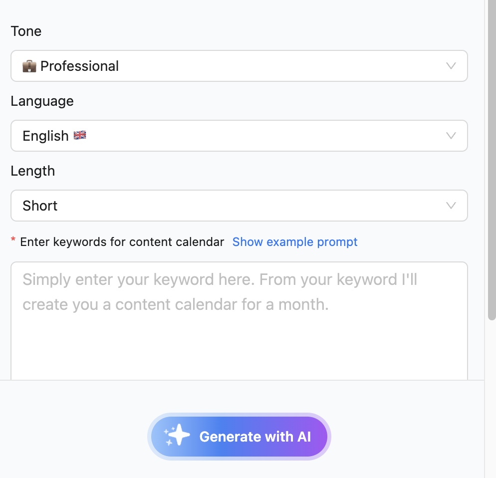 AI Perfect Assistant: AI Content Calendar Generator