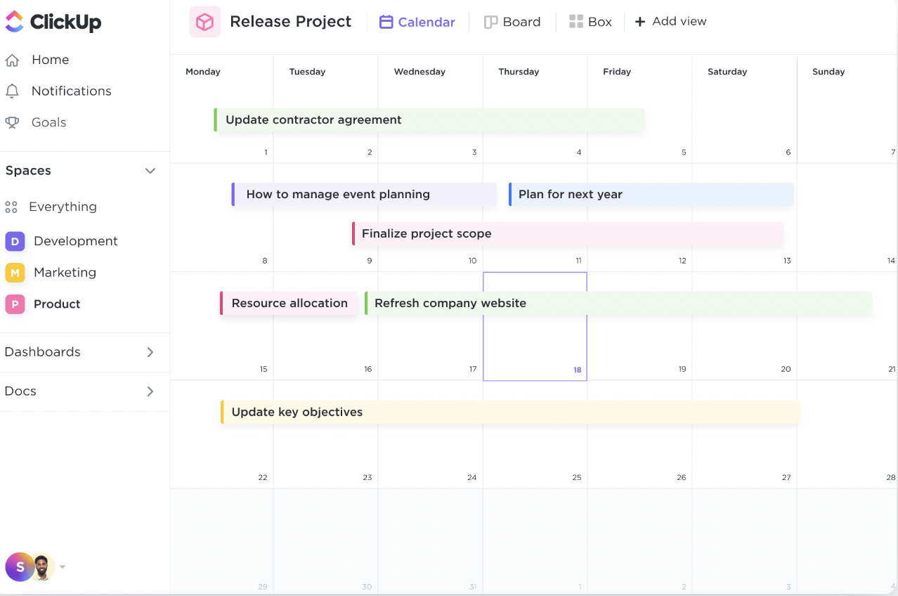 ClickUp Calendar View: How to be More Extroverted at Work