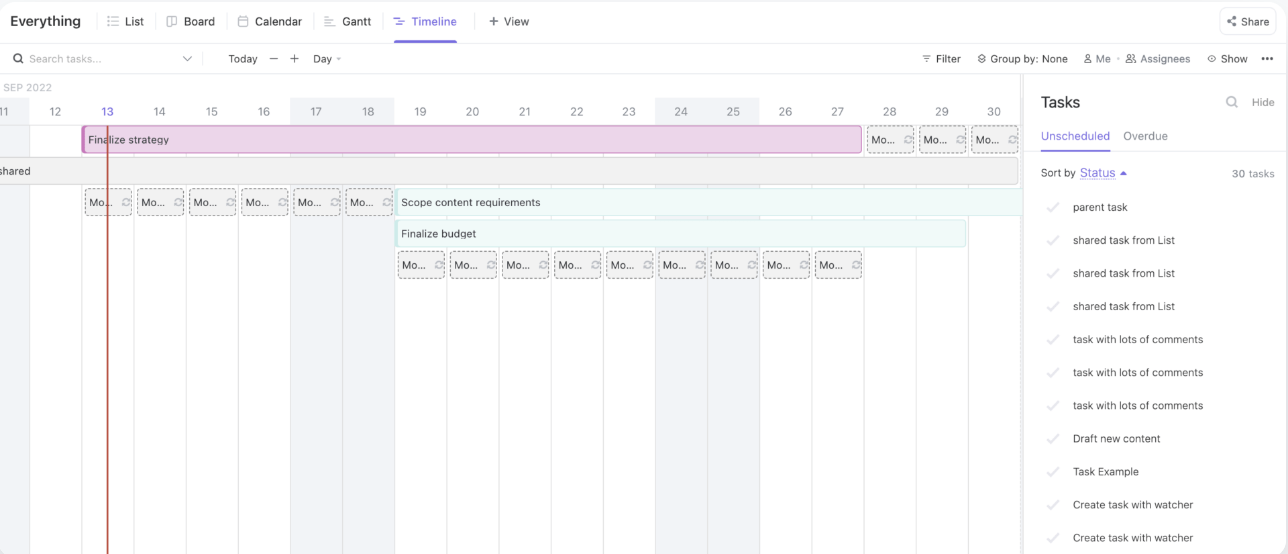 ClickUp Timeline View: How to be More Extroverted at Work