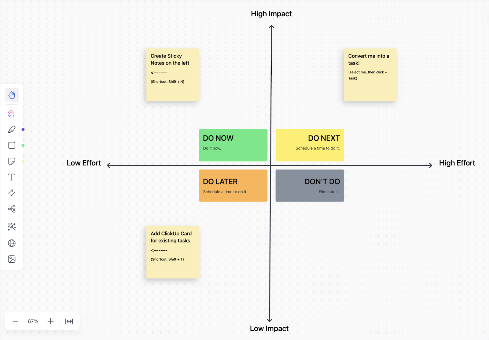 ClickUp Change Impact Effort Matrix Template