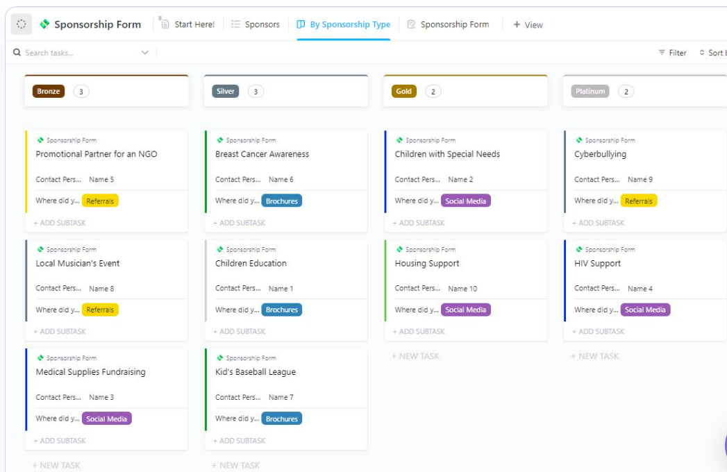 ClickUp Sponsorship Form Template 