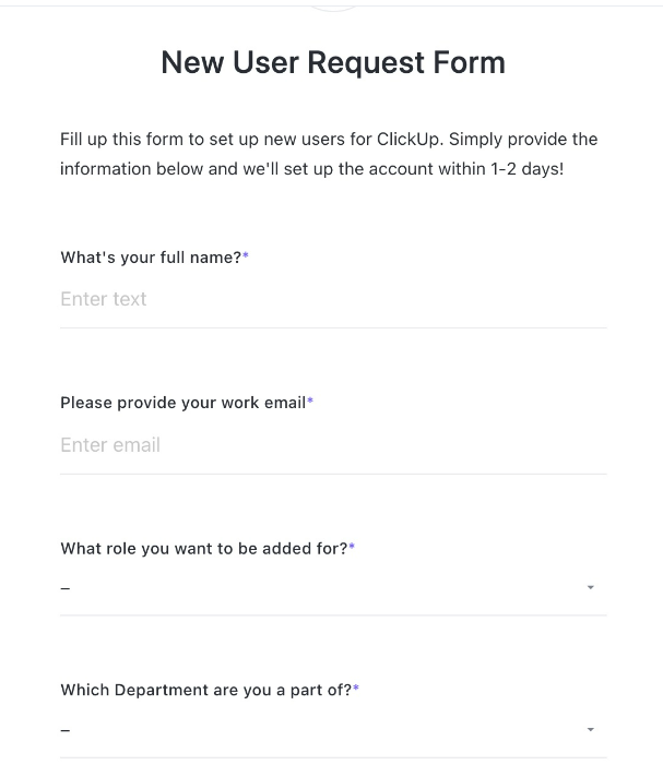 ClickUp Request Form Template 