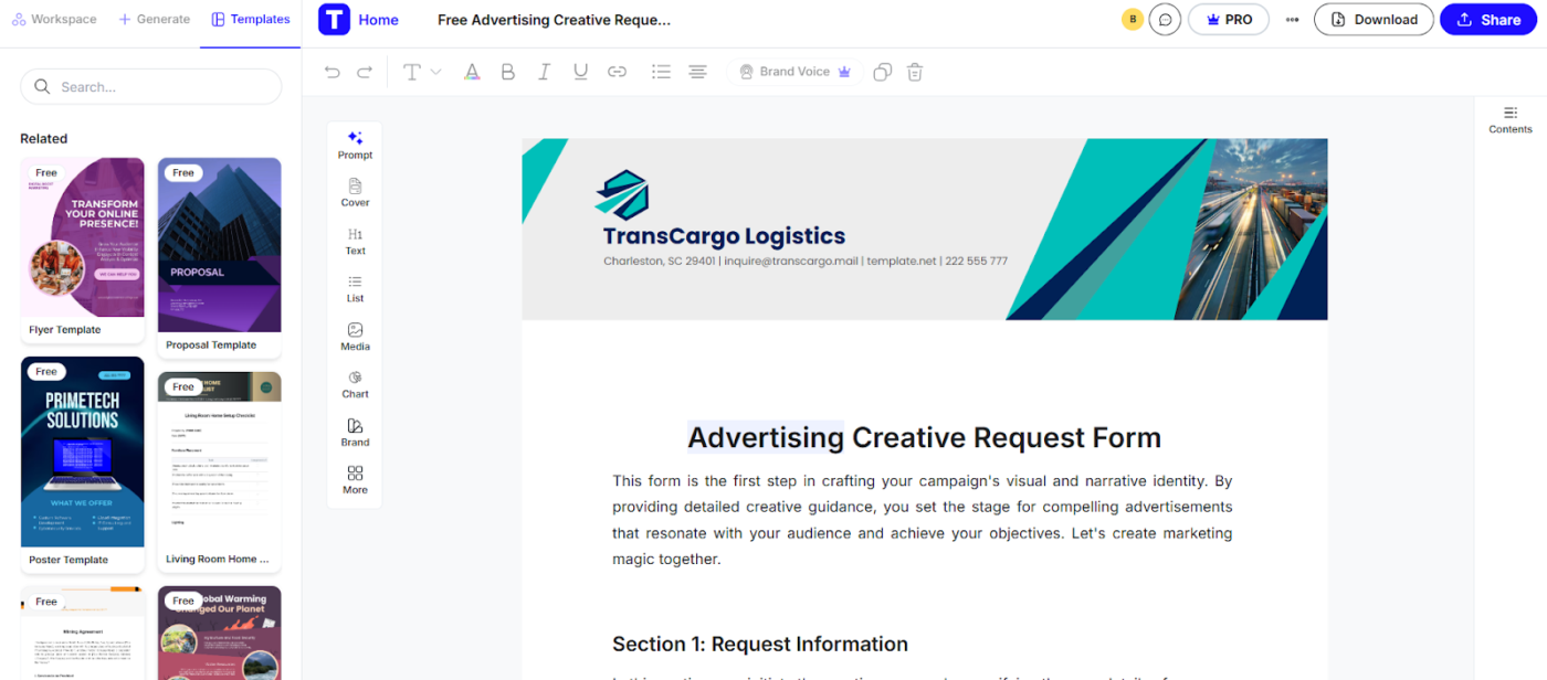 Advertising Creative Request Form Template: Creative Request Form