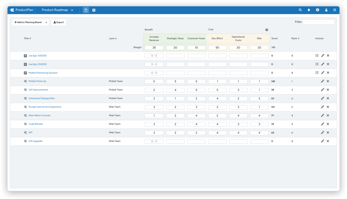 ProductPlan: user story generator