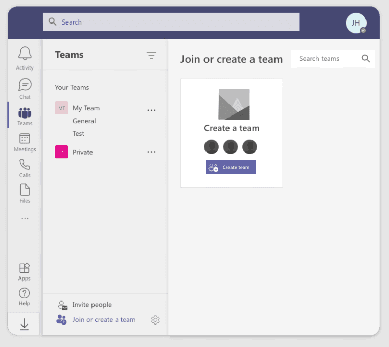 Create or Join Team in Microsoft Teams