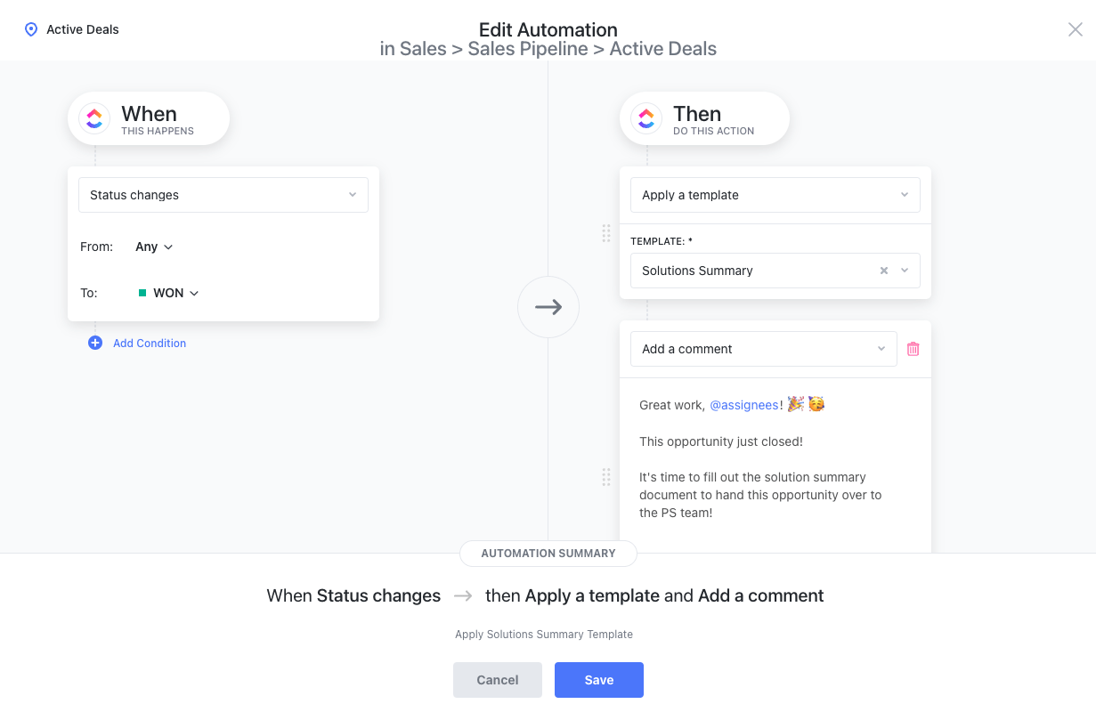 ClickUp Automations: How to Hide Columns in Google Sheets