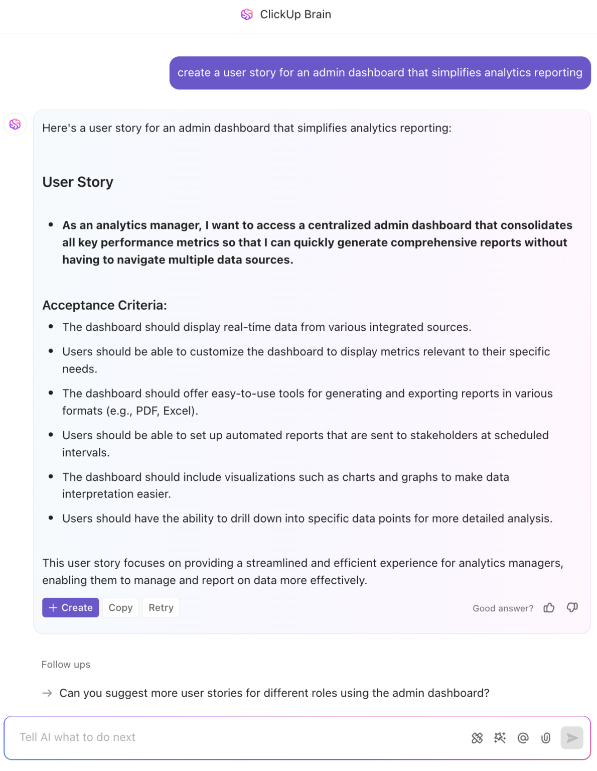 How to Use AI for User Stories in Agile Development | ClickUp