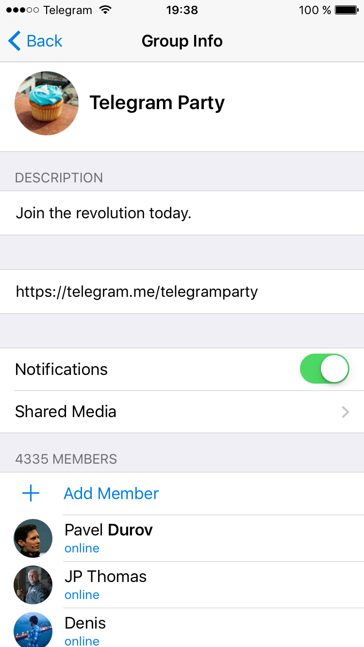 Telegram (Best for hosting large groups with monetized broadcasts and channels)