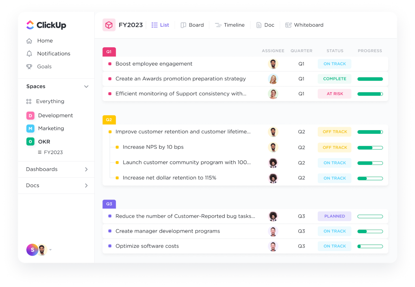 Setting Company OKRs and Goals with ClickUp