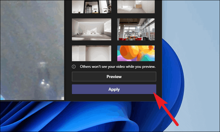 How to change background on Teams: Preview the background
