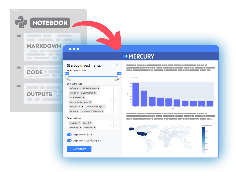 Streamlit alternatives: Mercury Framework