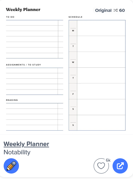 Notability Planner Templates: Weekly Planner Template