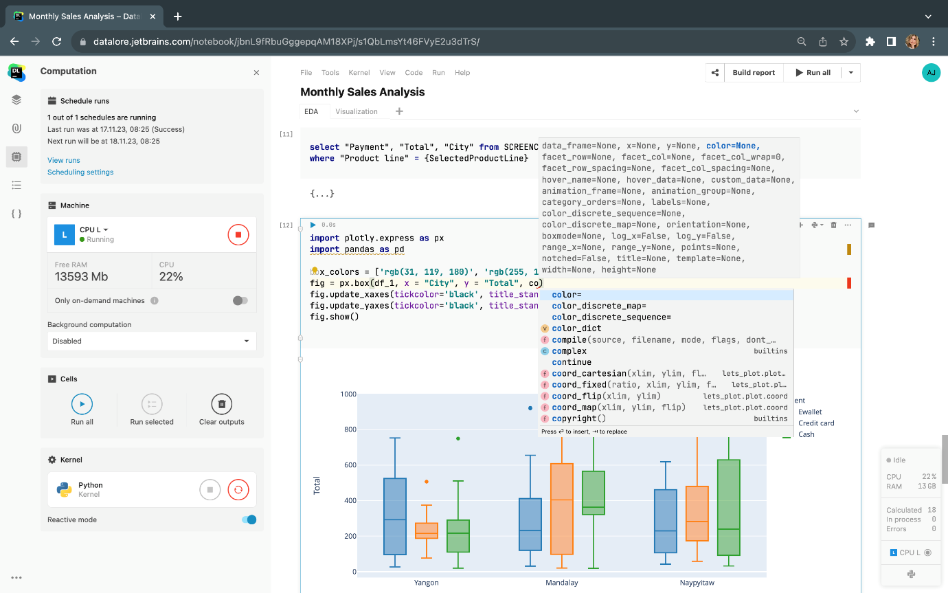 Datalore (Best for AI code assistance)