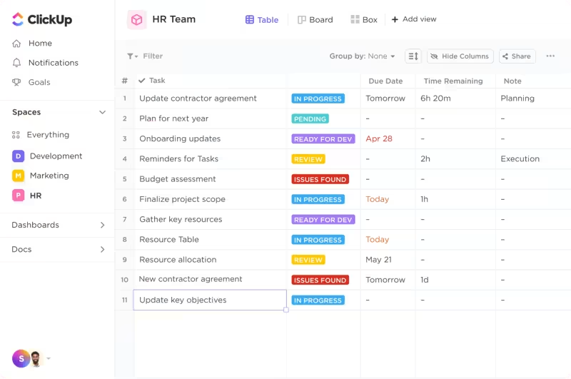 ClickUp HR teams to Simplify your HR processes 