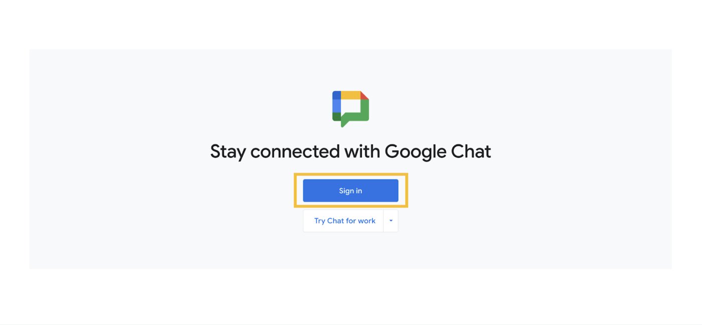 Google Chat sign in page How to Schedule Messages on Google Chat  