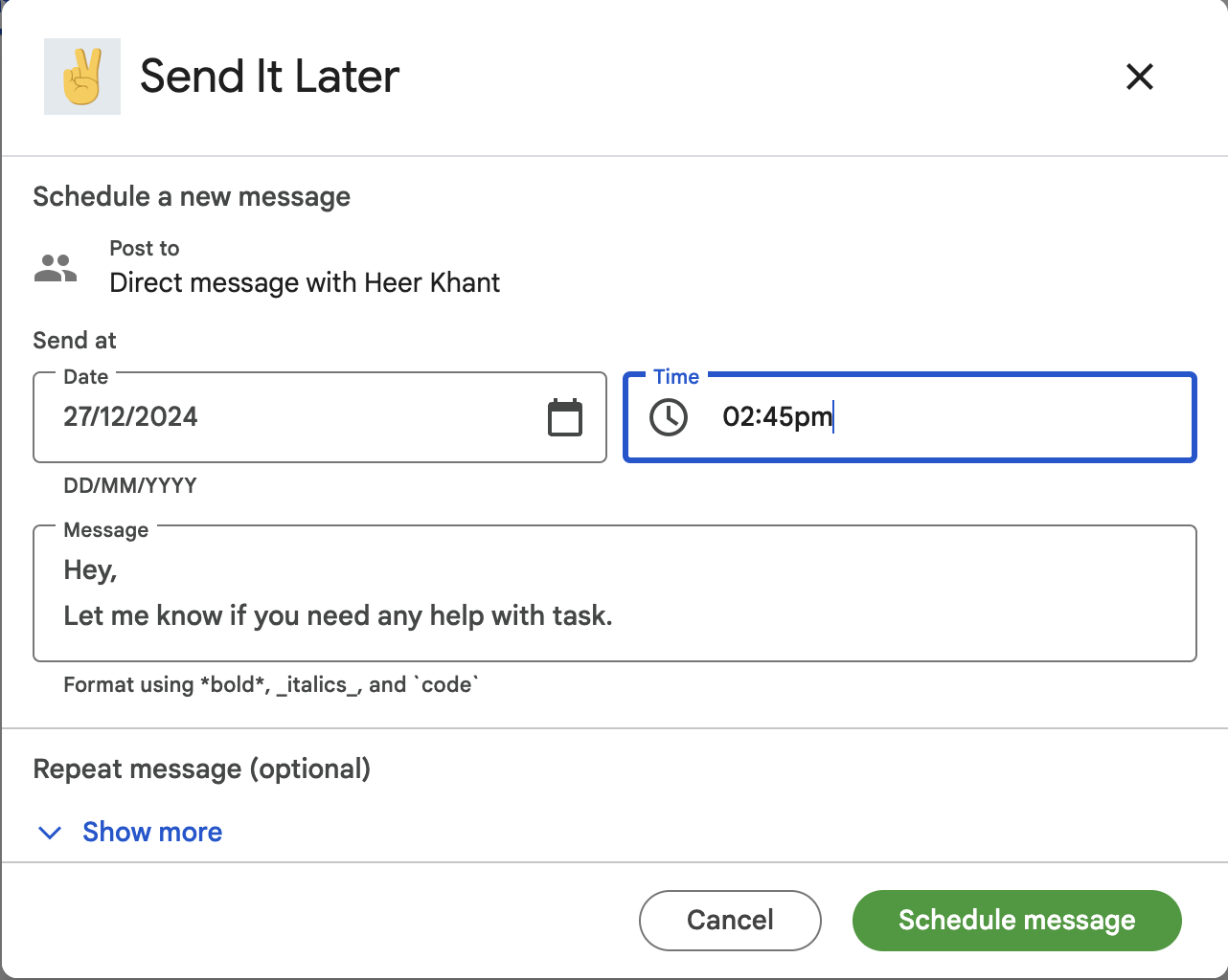  Schedule message How to Schedule Messages on Google Chat
