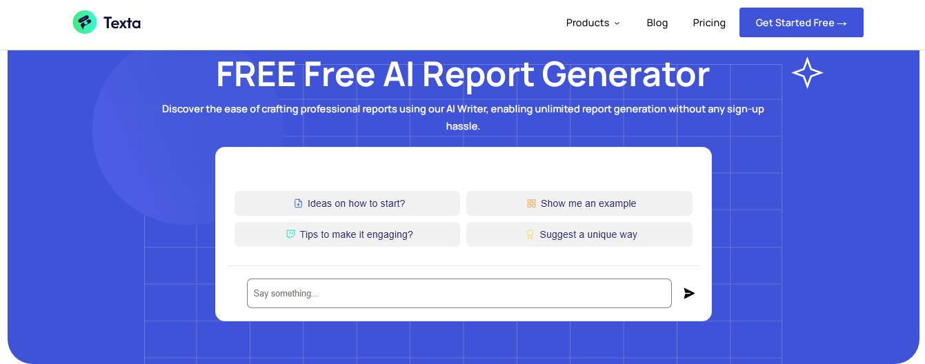 Texta ai report generator