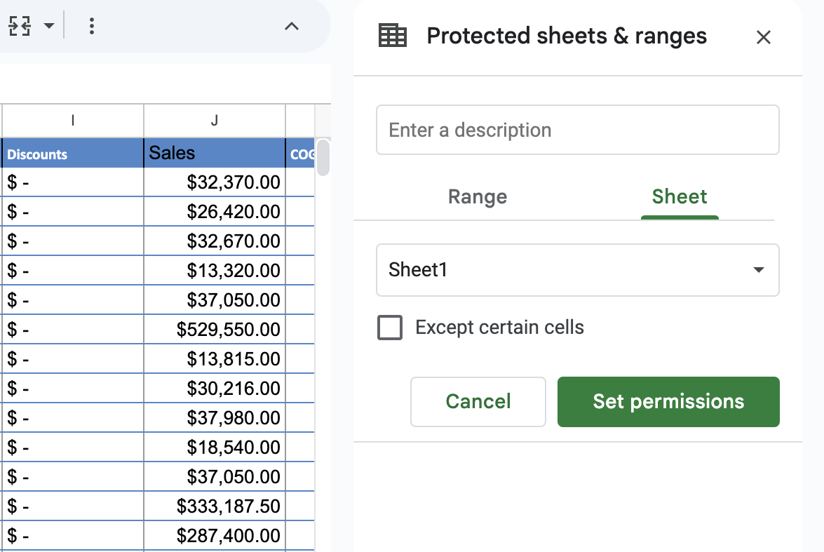 Select the sheet to lock   How to Lock Cells in Google Sheets
