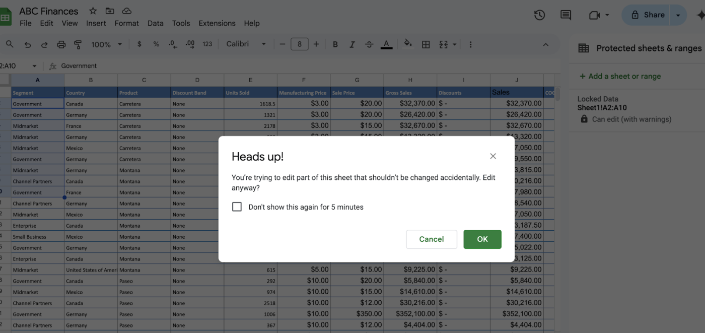 Save changes: How to Lock Cells in Google Sheets
