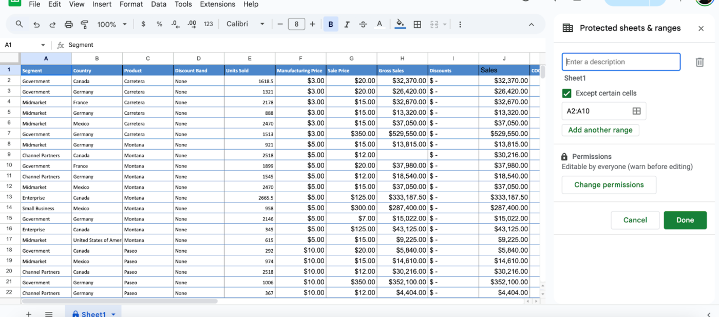 Remove the protection: How to Lock Cells in Google Sheets
