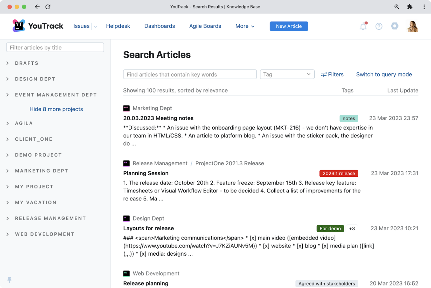 Knowledge base YouTrack YouTrack vs ClickUp
