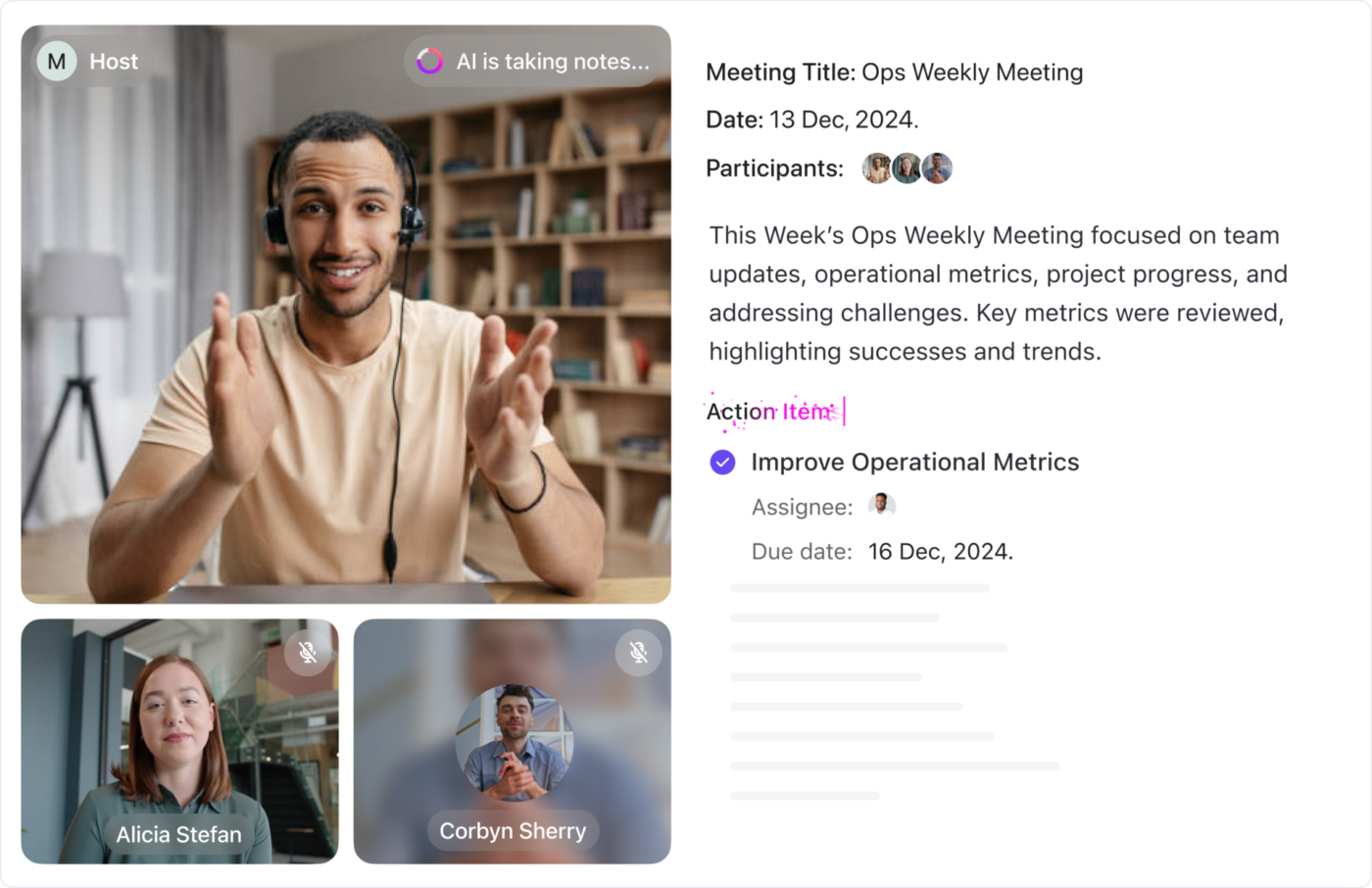 AI Notetaker for action items 