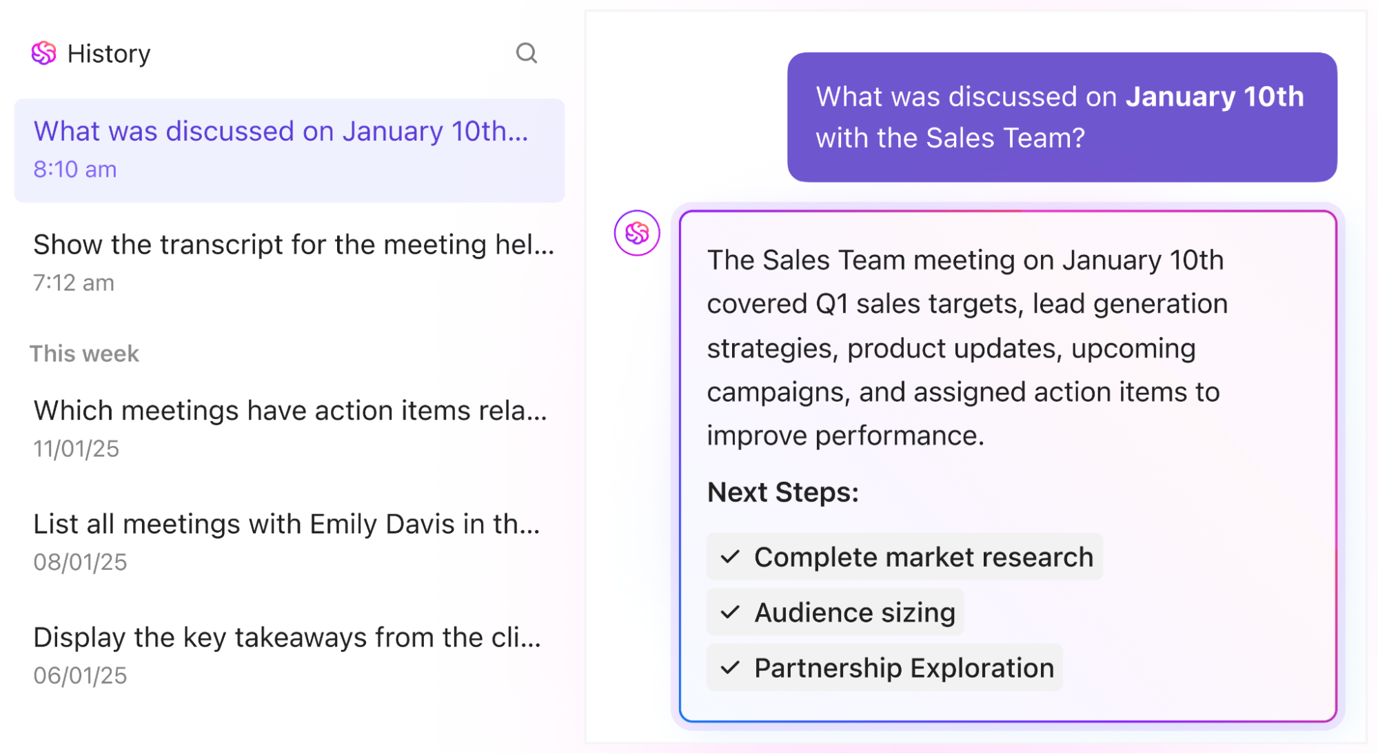ClickUp Brain: Ask questions about your meeting or calendar event