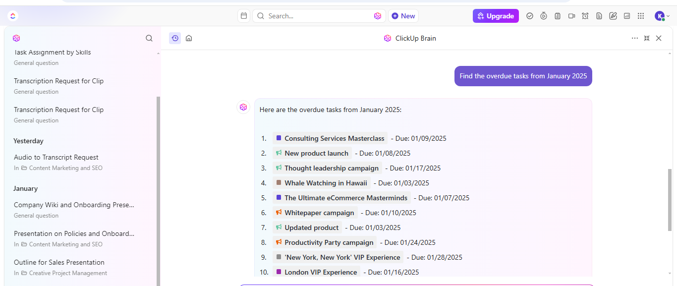  ClickUp Brain within Clips