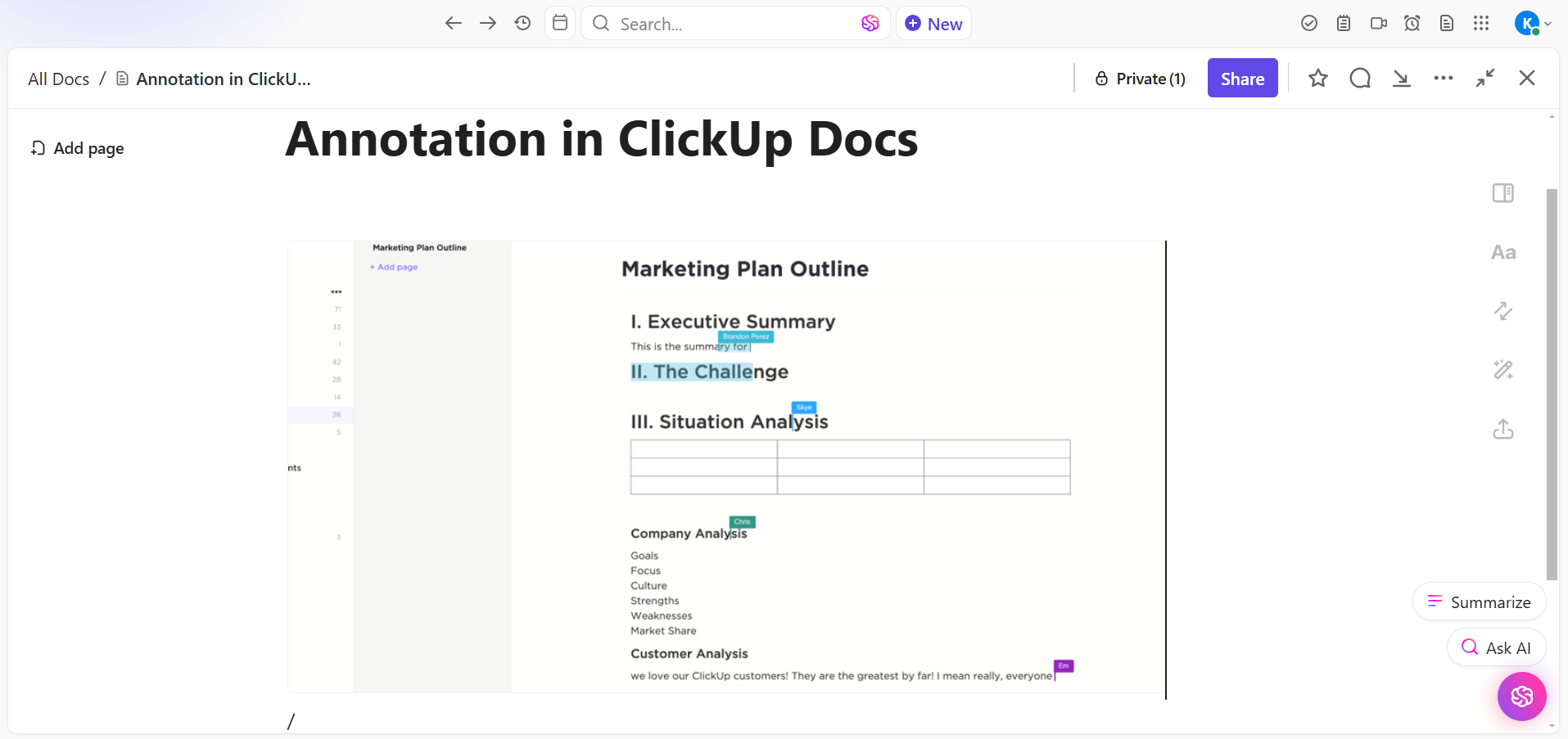 Copy and paste the image to ClickUp Docs 