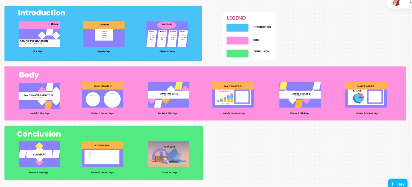 ClickUp’s Presentation Template : how to track changes in google slides