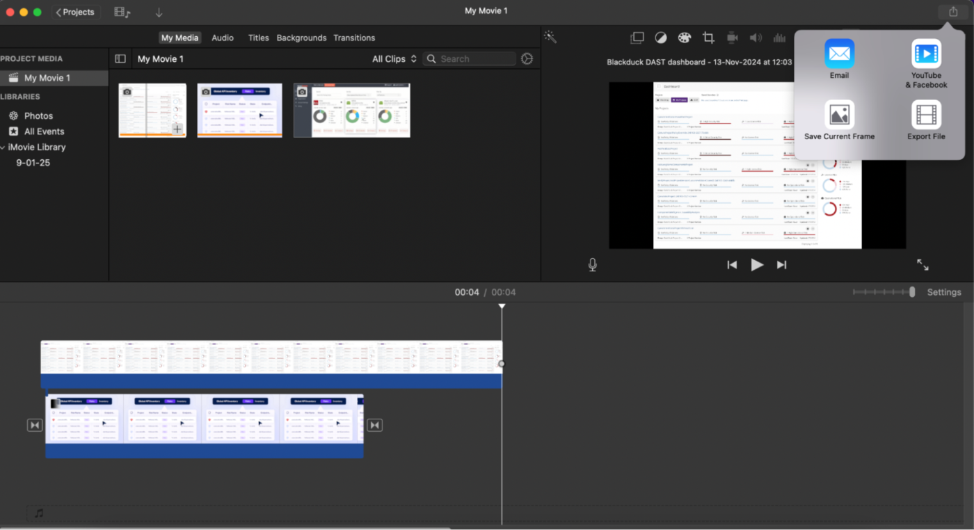 Export the cropped video 