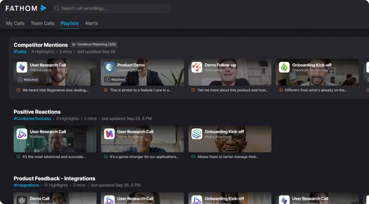 Fathom : AI note takers for google meet