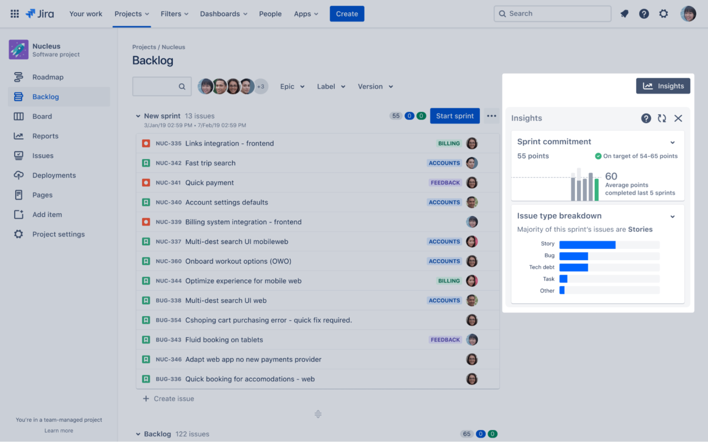 JIRA Dashboard: rally vs jira