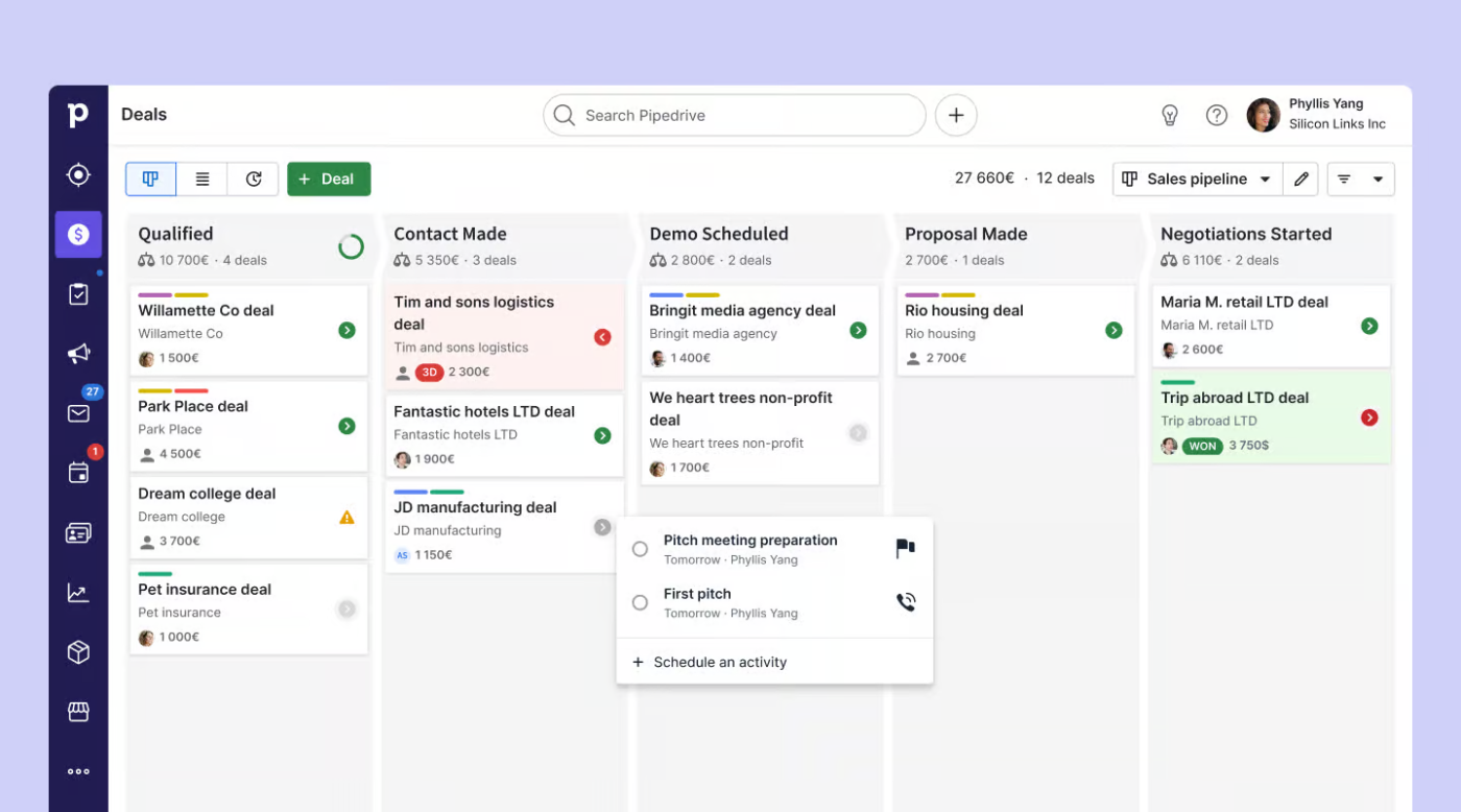 Pipedrive : social media crm