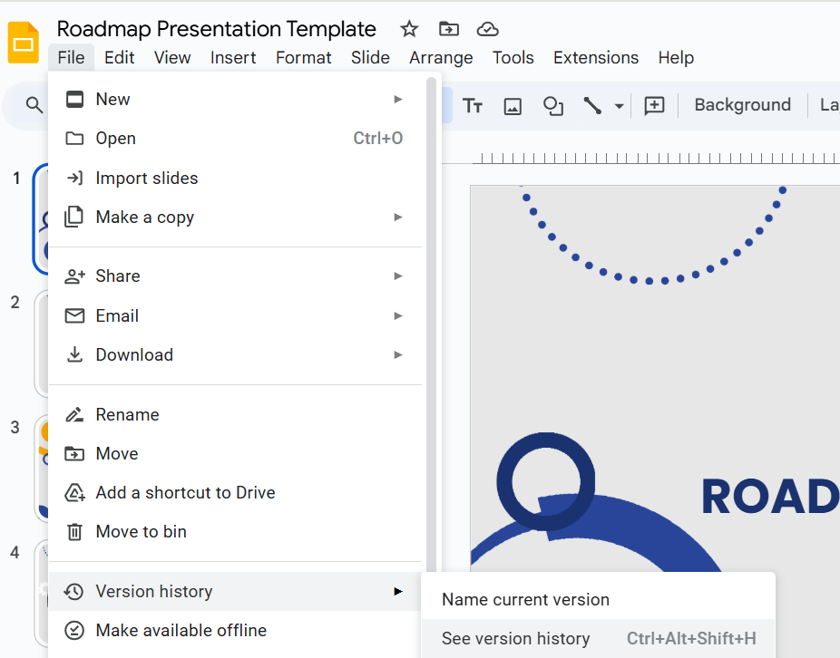 See version history : how to track changes in google slides