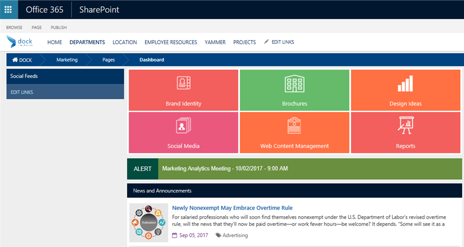 Sharepoint Dashboard : intranet cms software