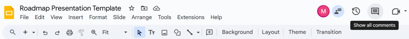 Show all comments in Google Slides: how to track changes in google slides