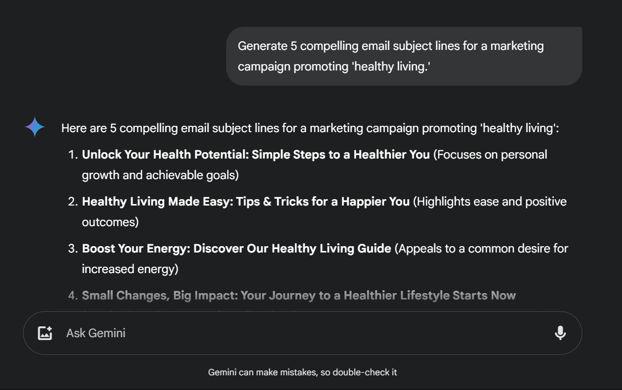 Write email subject lines Prompt