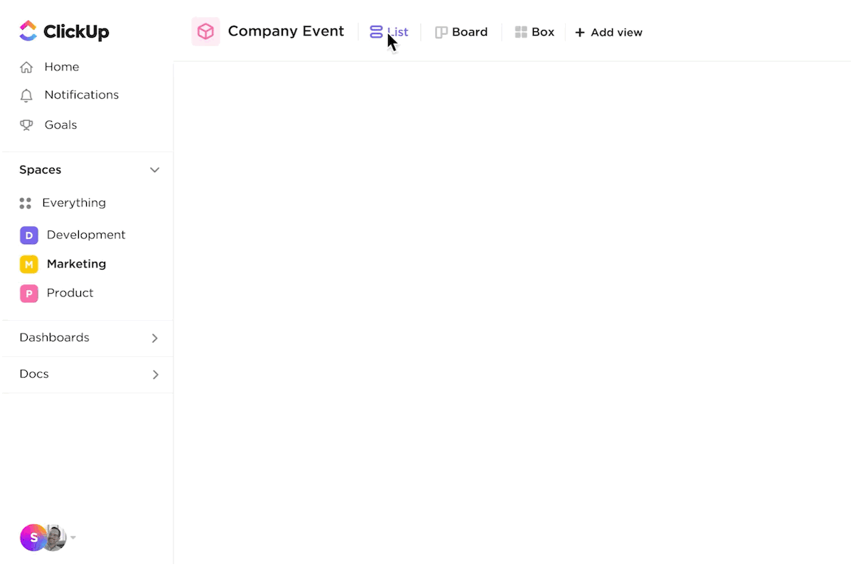 Visualize and manage all your workflows and associated tasks in one place with ClickUp