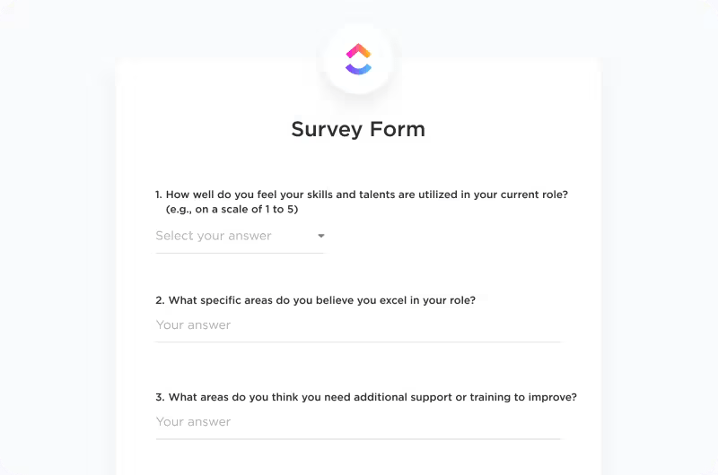 Chế độ xem biểu mẫu của ClickUp