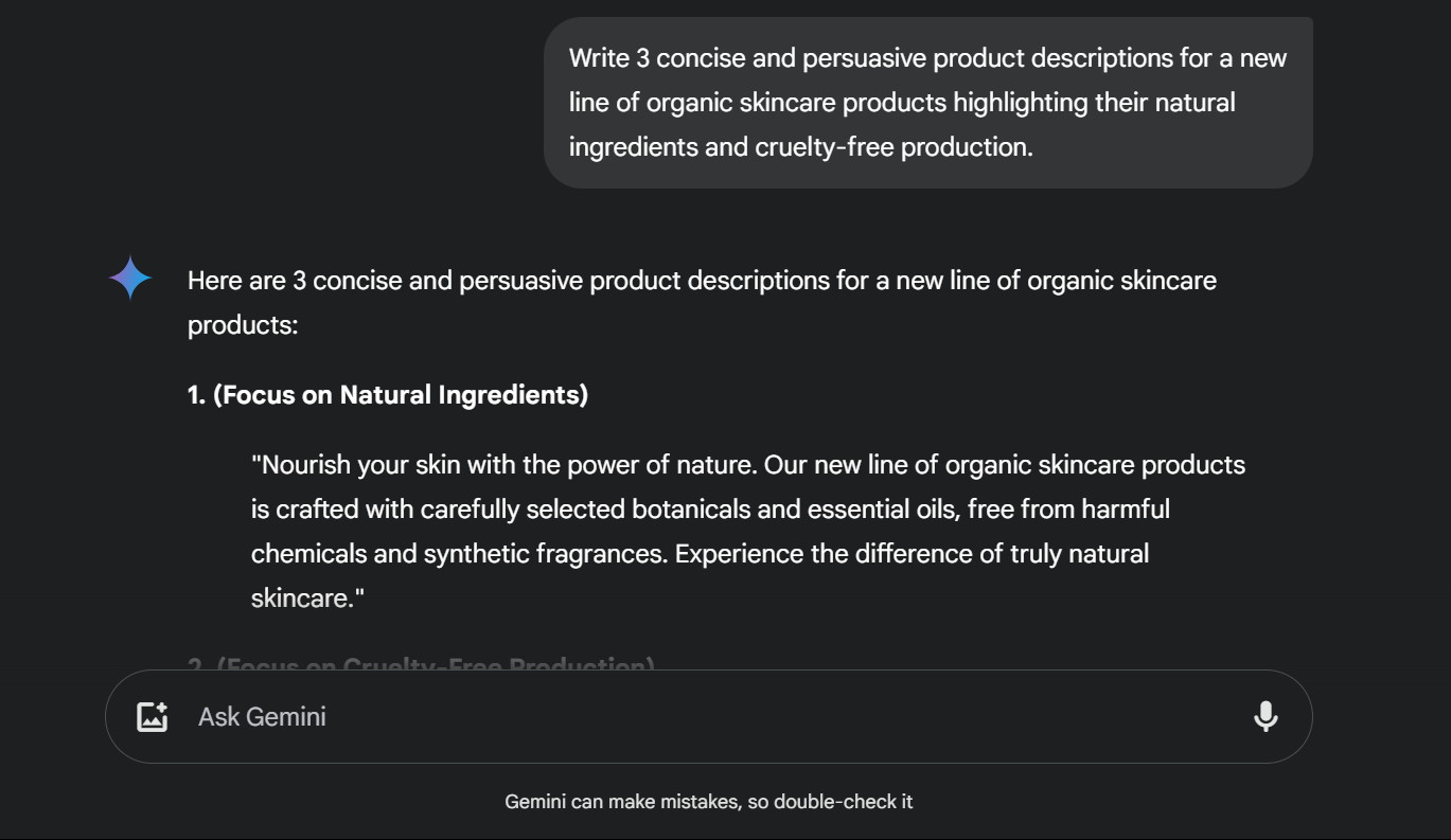 Product Description Prompts