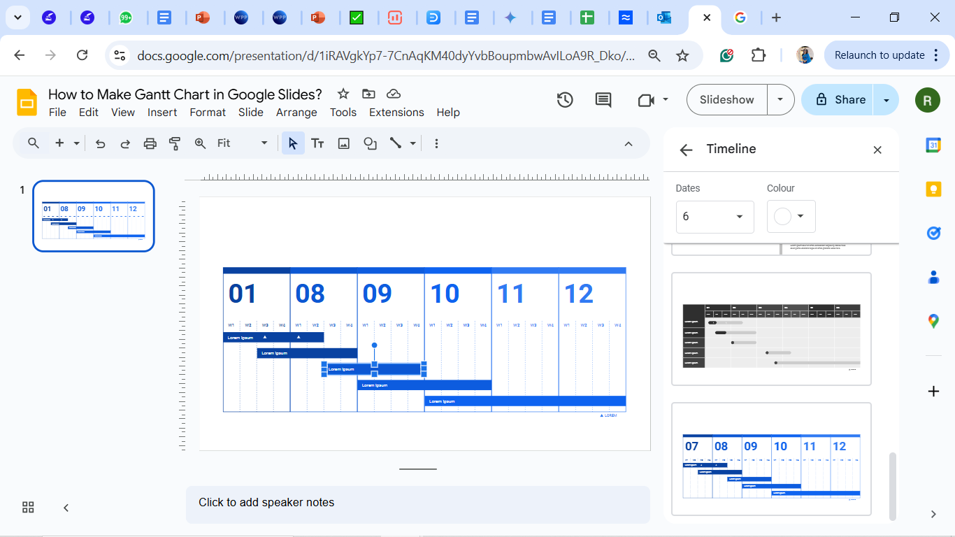 Customize the Gantt Chart 