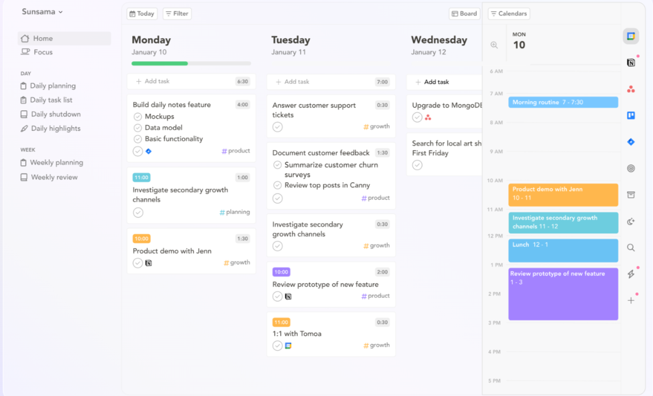 Sunsama: Minimalist Digital Planner