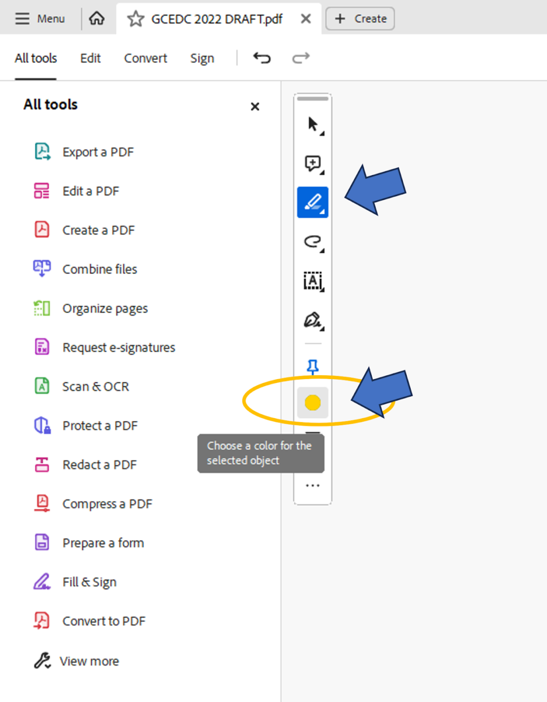 Customizing color: How to Highlight a PDF