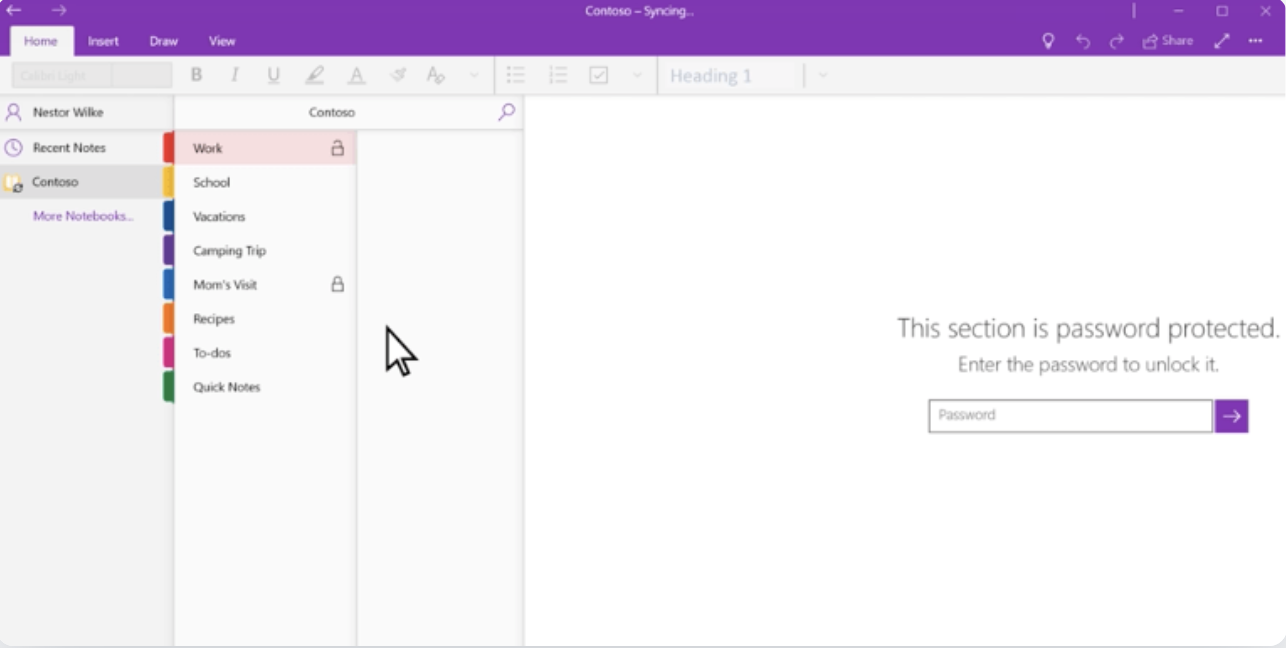 Ensure note security in Microsoft OneNote