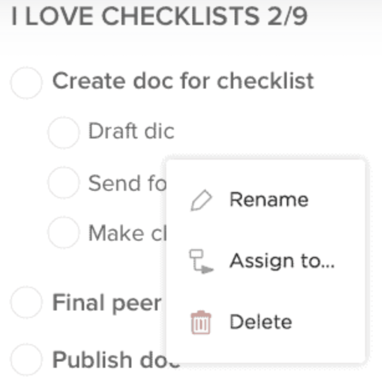 ClickUp Task Checklists